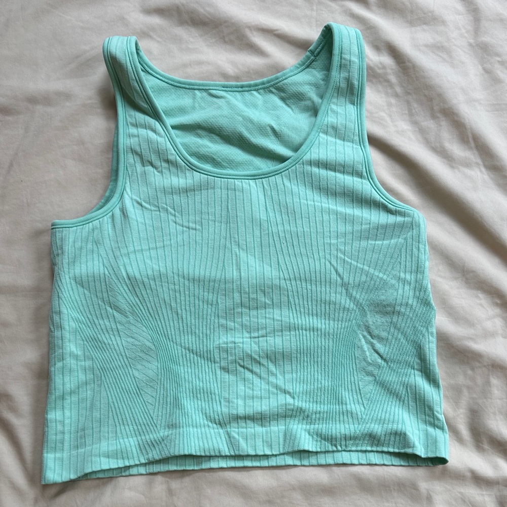 Lululemon Athletica Light Green Ribbed Tank Top